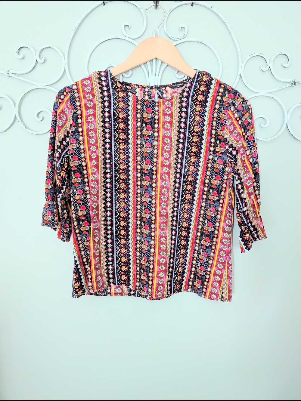 Floral Stripe Women's Top